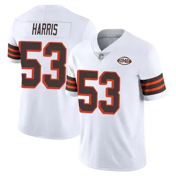 Nike Nick Harris Men's Limited Cleveland Browns White Vapor 1946 Collection Alternate Jersey