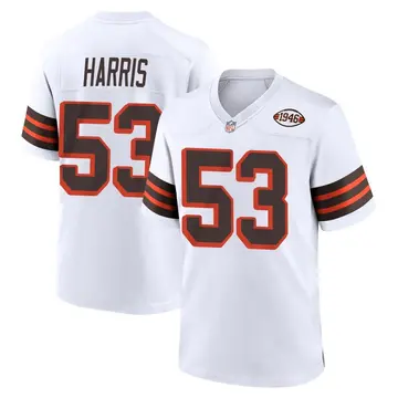 Nike Nick Harris Youth Game Cleveland Browns White 1946 Collection Alternate Jersey