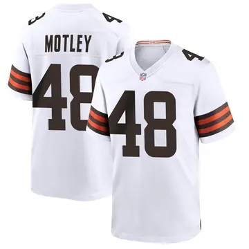 Nike Parnell Motley Men's Game Cleveland Browns White Jersey