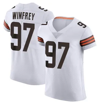 Nike Perrion Winfrey Men's Elite Cleveland Browns White Vapor Jersey