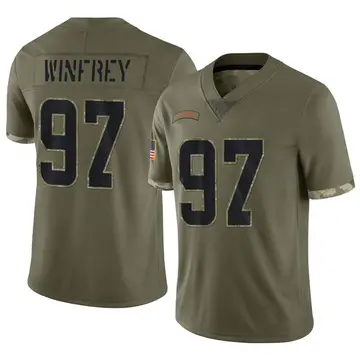 Nike Perrion Winfrey Men's Limited Cleveland Browns Olive 2022 Salute To Service Jersey