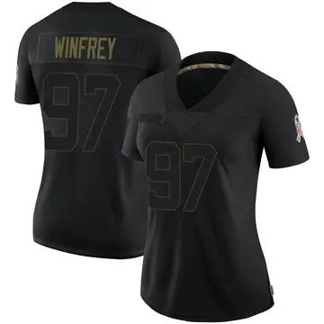 Nike Perrion Winfrey Women's Limited Cleveland Browns Black 2020 Salute To Service Jersey