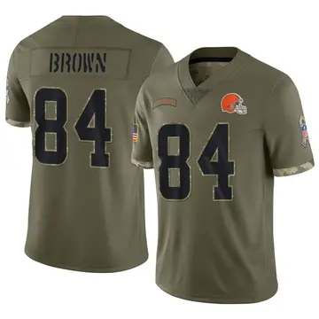Nike Pharaoh Brown Men's Limited Cleveland Browns Olive 2022 Salute To Service Jersey