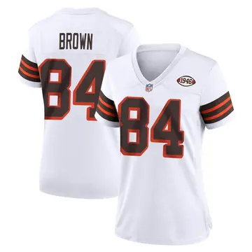 Nike Pharaoh Brown Women's Game Cleveland Browns White 1946 Collection Alternate Jersey