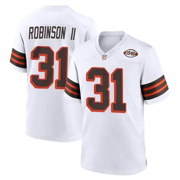 Nike Reggie Robinson II Men's Game Cleveland Browns White 1946 Collection Alternate Jersey