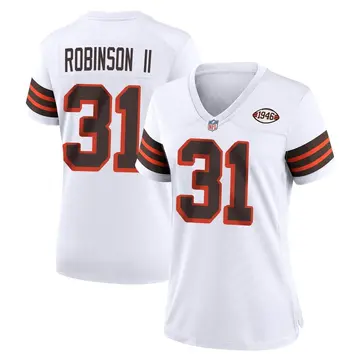 Nike Reggie Robinson II Women's Game Cleveland Browns White 1946 Collection Alternate Jersey