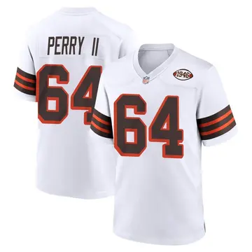 Nike Roderick Perry II Men's Game Cleveland Browns White 1946 Collection Alternate Jersey