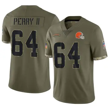 Nike Roderick Perry II Men's Limited Cleveland Browns Olive 2022 Salute To Service Jersey