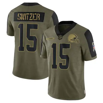Nike Ryan Switzer Men's Limited Cleveland Browns Olive 2021 Salute To Service Jersey