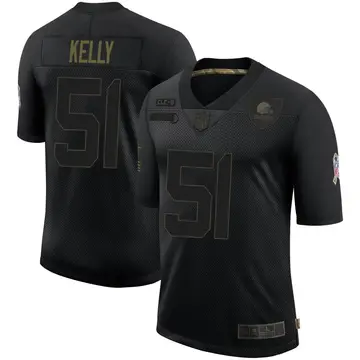 Nike Silas Kelly Men's Limited Cleveland Browns Black 2020 Salute To Service Jersey