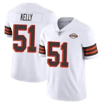 Nike Silas Kelly Men's Limited Cleveland Browns White Vapor 1946 Collection Alternate Jersey