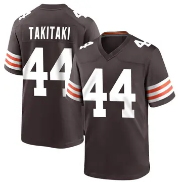 Nike Sione Takitaki Men's Game Cleveland Browns Brown Team Color Jersey