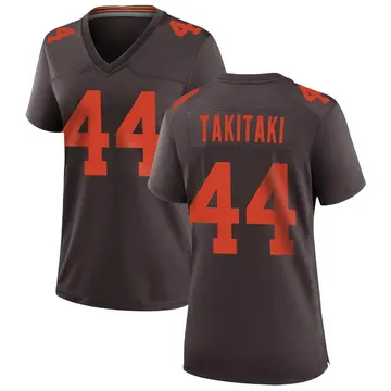 Nike Sione Takitaki Women's Game Cleveland Browns Brown Alternate Jersey