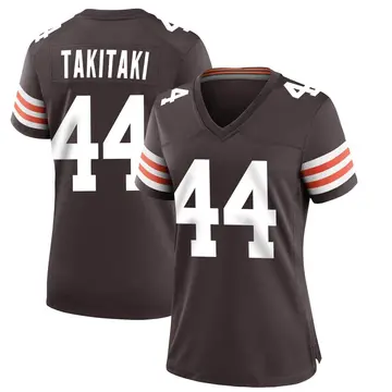 Nike Sione Takitaki Women's Game Cleveland Browns Brown Team Color Jersey