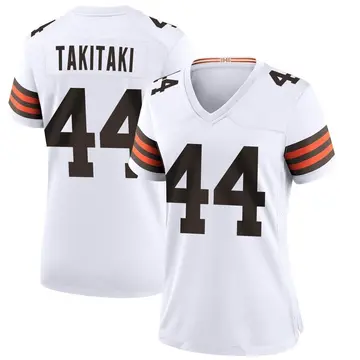 Nike Sione Takitaki Women's Game Cleveland Browns White Jersey