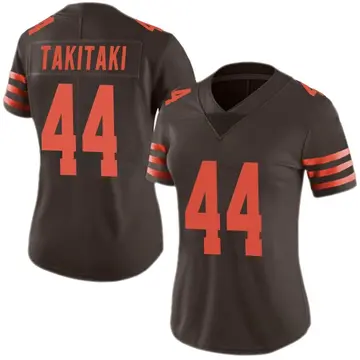 Nike Sione Takitaki Women's Limited Cleveland Browns Brown Color Rush Jersey
