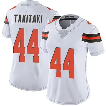Nike Sione Takitaki Women's Limited Cleveland Browns White Vapor Untouchable Jersey