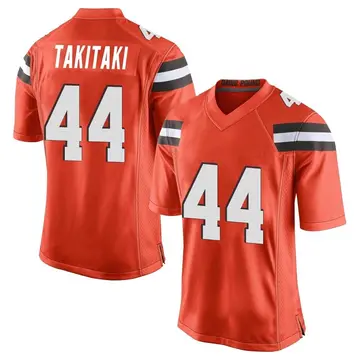 Nike Sione Takitaki Youth Game Cleveland Browns Orange Alternate Jersey