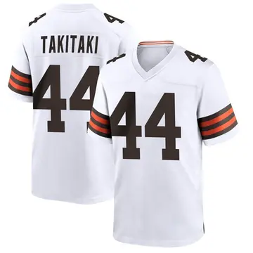 Nike Sione Takitaki Youth Game Cleveland Browns White Jersey