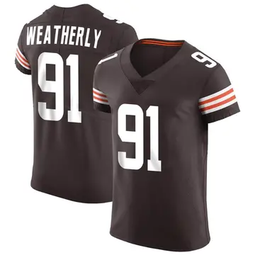Nike Stephen Weatherly Men's Elite Cleveland Browns Brown Vapor Jersey