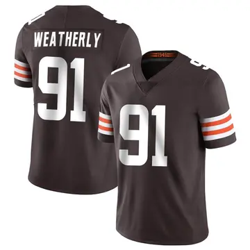 Nike Stephen Weatherly Men's Limited Cleveland Browns Brown Team Color Vapor Untouchable Jersey