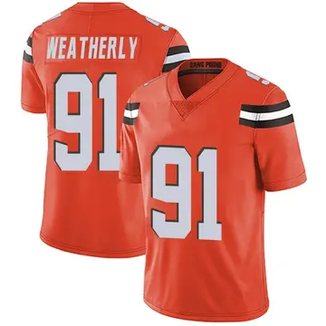 Nike Stephen Weatherly Men's Limited Cleveland Browns Orange Alternate Vapor Untouchable Jersey