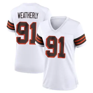Nike Stephen Weatherly Women's Game Cleveland Browns White 1946 Collection Alternate Jersey