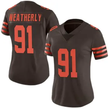 Nike Stephen Weatherly Women's Limited Cleveland Browns Brown Color Rush Jersey
