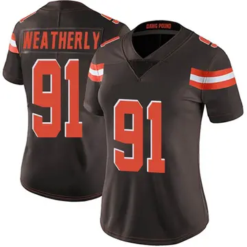 Nike Stephen Weatherly Women's Limited Cleveland Browns Brown Team Color Vapor Untouchable Jersey