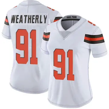 Nike Stephen Weatherly Women's Limited Cleveland Browns White Vapor Untouchable Jersey