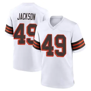Nike Storey Jackson Men's Game Cleveland Browns White 1946 Collection Alternate Jersey