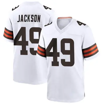 Nike Storey Jackson Youth Game Cleveland Browns White Jersey