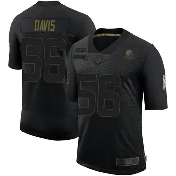 Nike Tae Davis Men's Limited Cleveland Browns Black 2020 Salute To Service Jersey