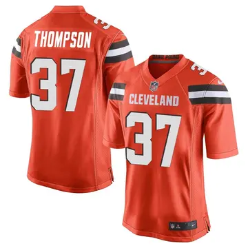 Nike Tedric Thompson Men's Game Cleveland Browns Orange Alternate Jersey