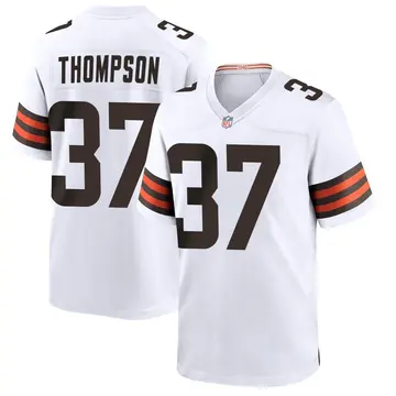 Nike Tedric Thompson Men's Game Cleveland Browns White Jersey