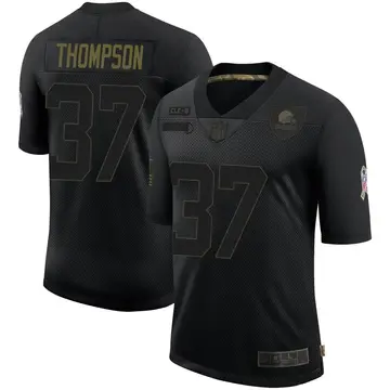 Nike Tedric Thompson Men's Limited Cleveland Browns Black 2020 Salute To Service Jersey