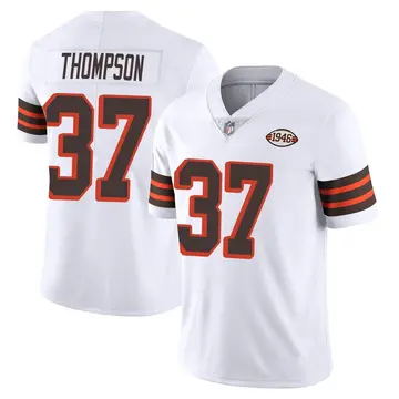 Nike Tedric Thompson Men's Limited Cleveland Browns White Vapor 1946 Collection Alternate Jersey