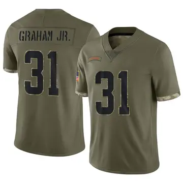 Nike Thomas Graham Jr. Men's Limited Cleveland Browns Olive 2022 Salute To Service Jersey