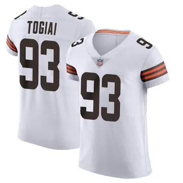 Nike Tommy Togiai Men's Elite Cleveland Browns White Vapor Jersey