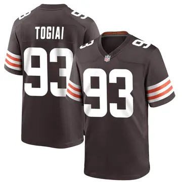 Nike Tommy Togiai Men's Game Cleveland Browns Brown Team Color Jersey
