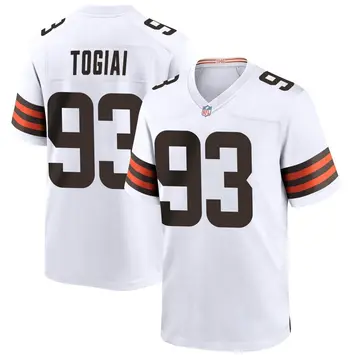 Nike Tommy Togiai Men's Game Cleveland Browns White Jersey