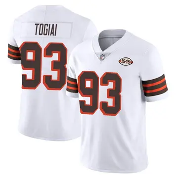 Nike Tommy Togiai Men's Limited Cleveland Browns White Vapor 1946 Collection Alternate Jersey
