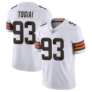 Nike Tommy Togiai Men's Limited Cleveland Browns White Vapor Untouchable Jersey