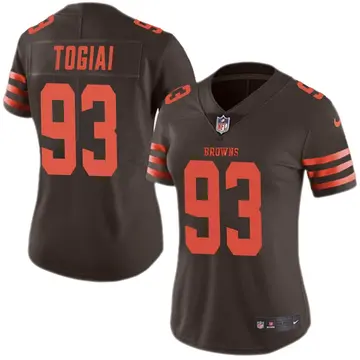 Nike Tommy Togiai Women's Limited Cleveland Browns Brown Color Rush Jersey