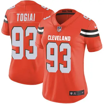 Nike Tommy Togiai Women's Limited Cleveland Browns Orange Alternate Vapor Untouchable Jersey