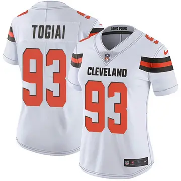 Nike Tommy Togiai Women's Limited Cleveland Browns White Vapor Untouchable Jersey