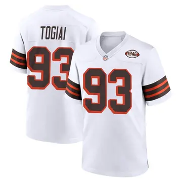 Nike Tommy Togiai Youth Game Cleveland Browns White 1946 Collection Alternate Jersey