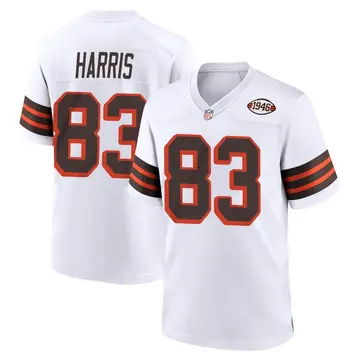 Nike Travell Harris Men's Game Cleveland Browns White 1946 Collection Alternate Jersey