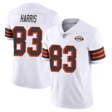 Nike Travell Harris Men's Limited Cleveland Browns White Vapor 1946 Collection Alternate Jersey