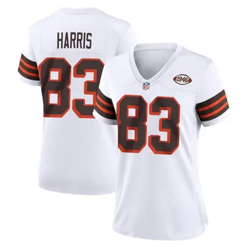 Nike Travell Harris Women's Game Cleveland Browns White 1946 Collection Alternate Jersey
